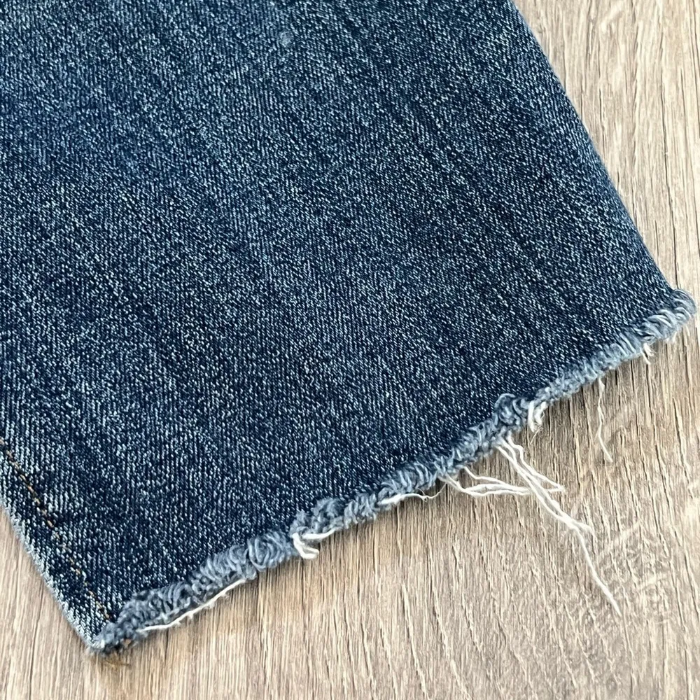 Frame Le High Straight High Rise Staggered Hem Raw Cut Jeans | Carroll Wash | 24 - Image 8