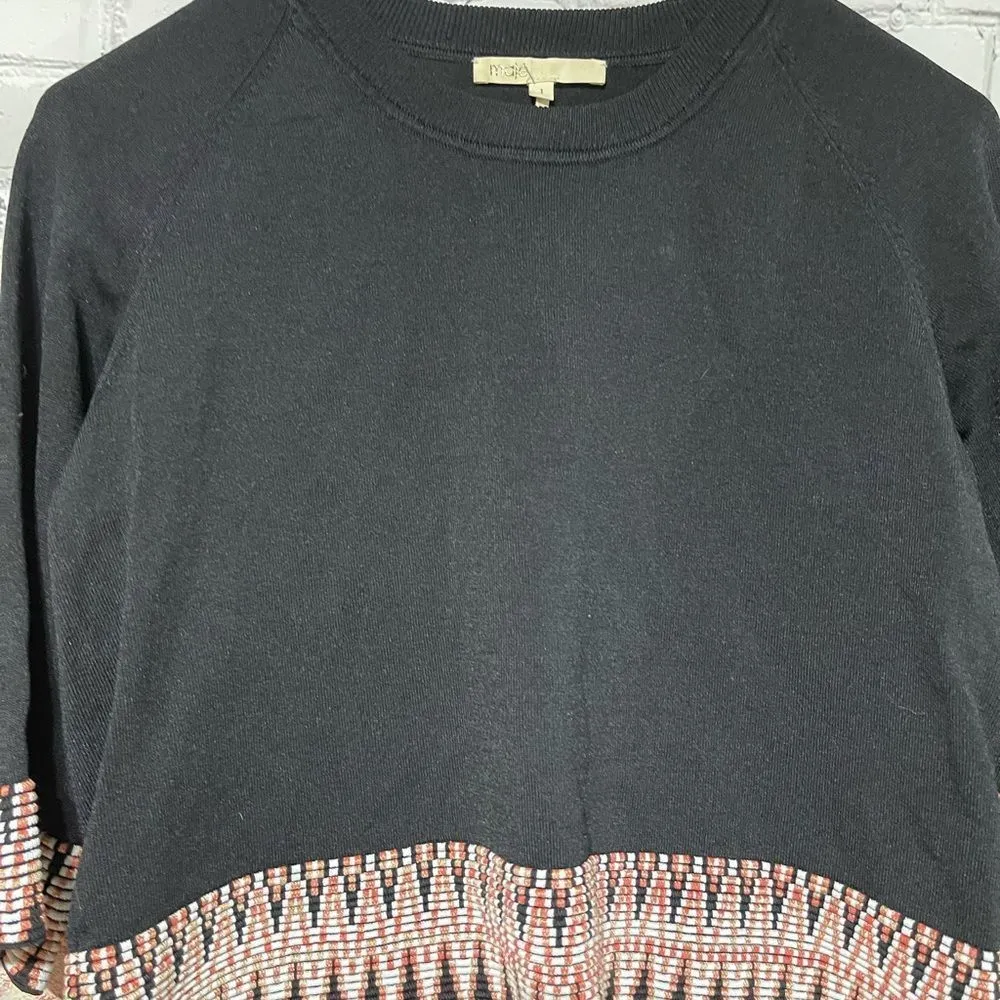 Maje Black Zig Zag Trim Sweater S/M - Image 14