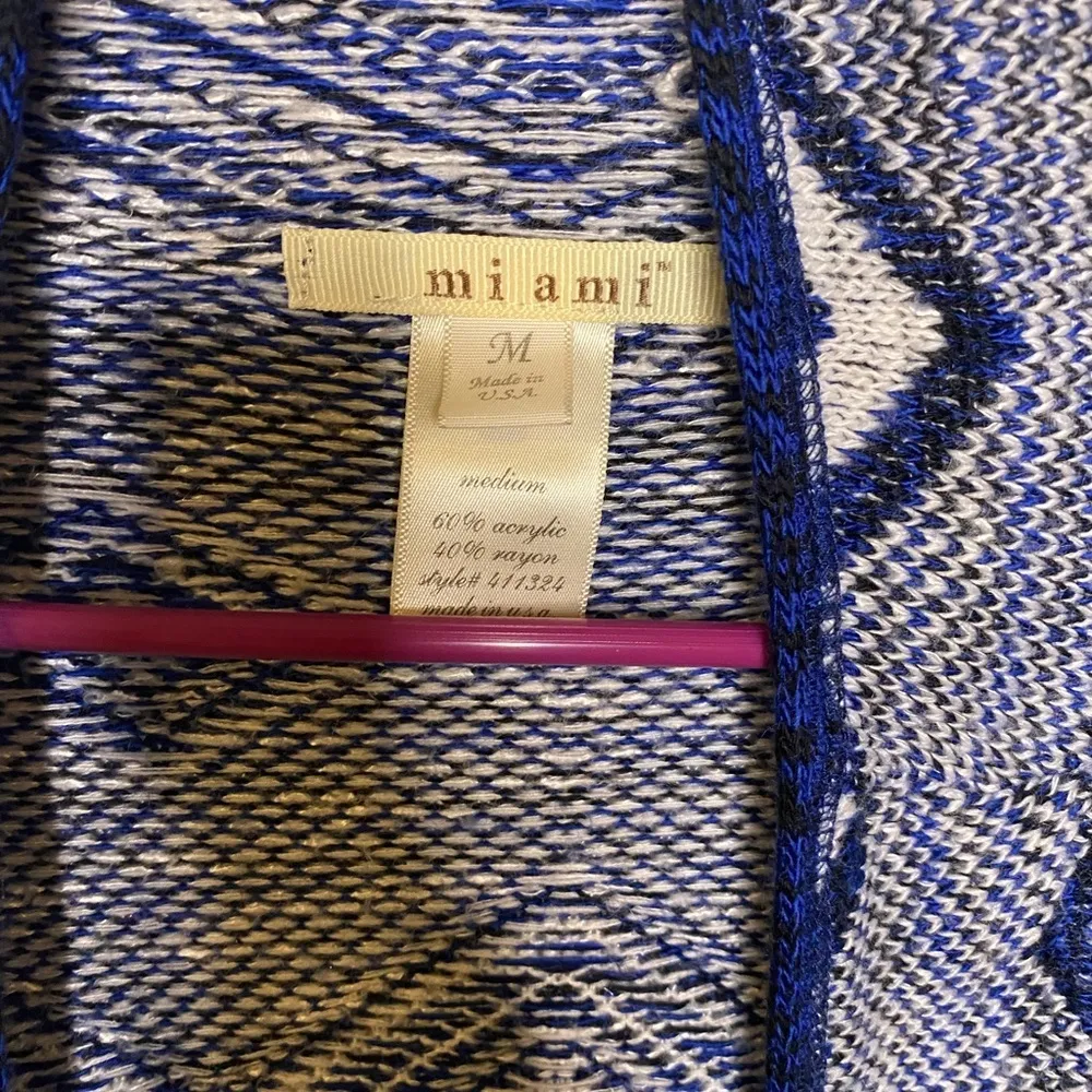 Miami Royal Blue and White Aztec Print Cardigan - Image 7
