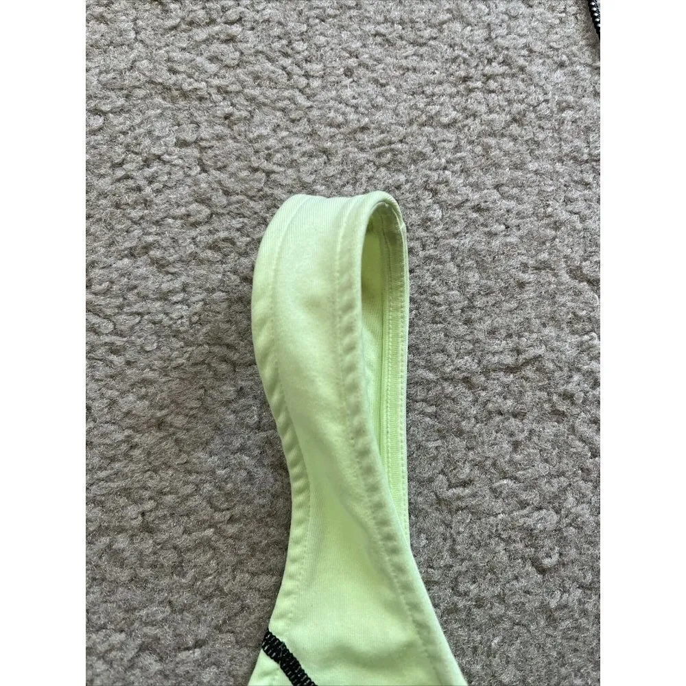 justine skye h&m neon green  Black Stripe crop top Rave Edgy Urban Size m - Image 9