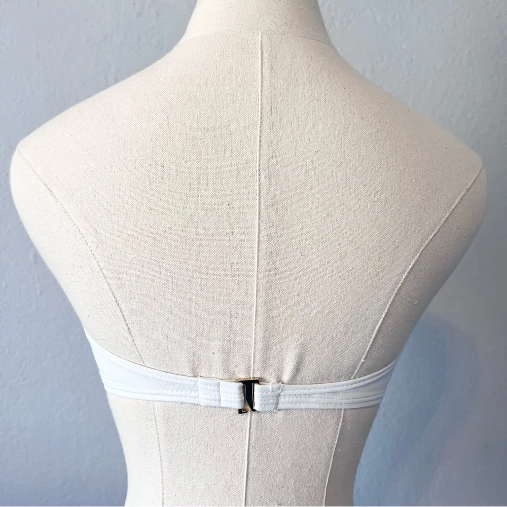 MICHAEL KORS White Strapless Bikini Swim Top XS - Image 5