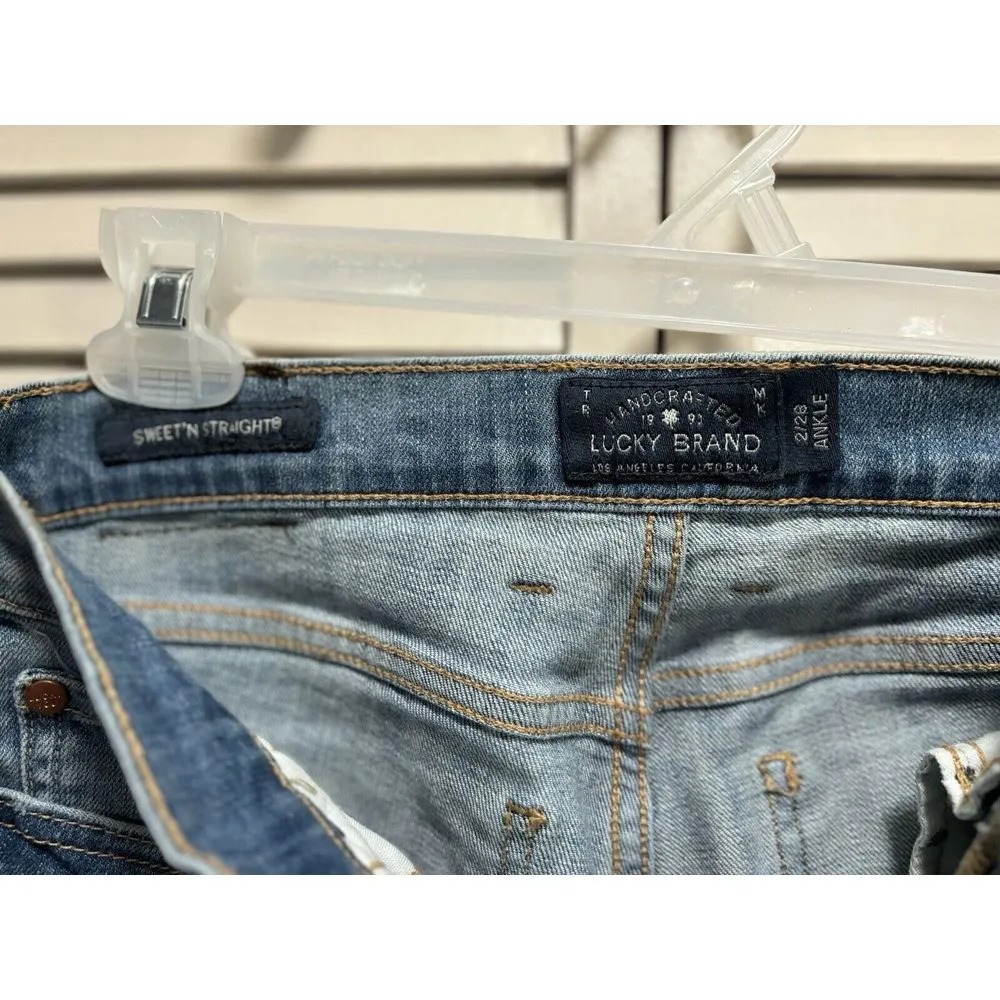 Lucky Brand Slim Sweet‎ & Straight Jeans Size 2/26 Mid Rise 8" Light Wash - Image 3
