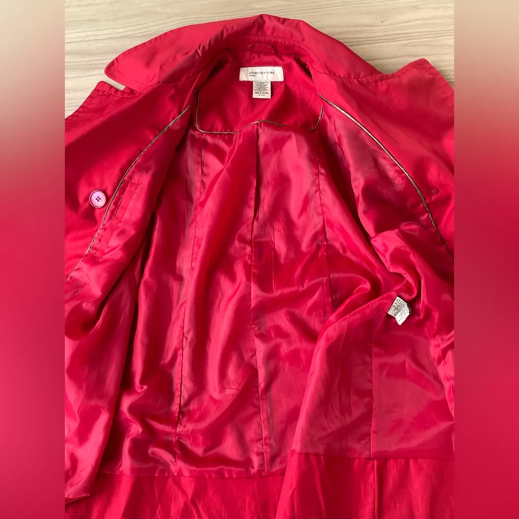 Jones New York Vibrant Red Trench Coat - Image 8