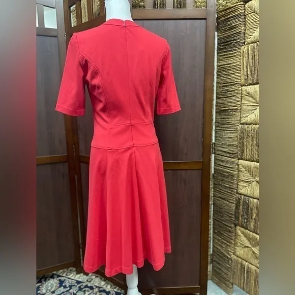 Nanette Lepore Red Front Pleat Circle Swing‎ Dress - Image 3