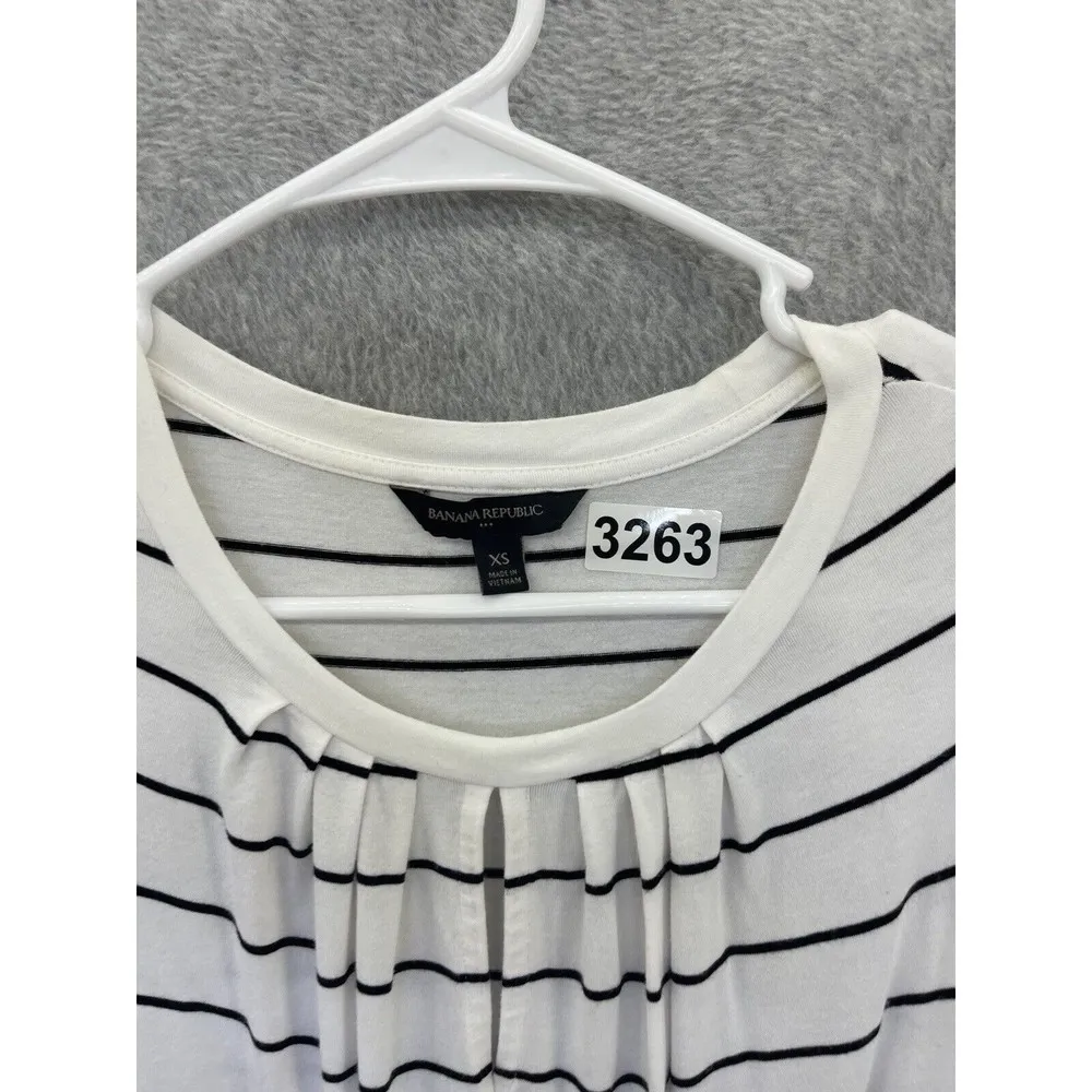 Banana Republic Women's Dress Dropped Waist Striped White Size XS Sleeveless - Image 11