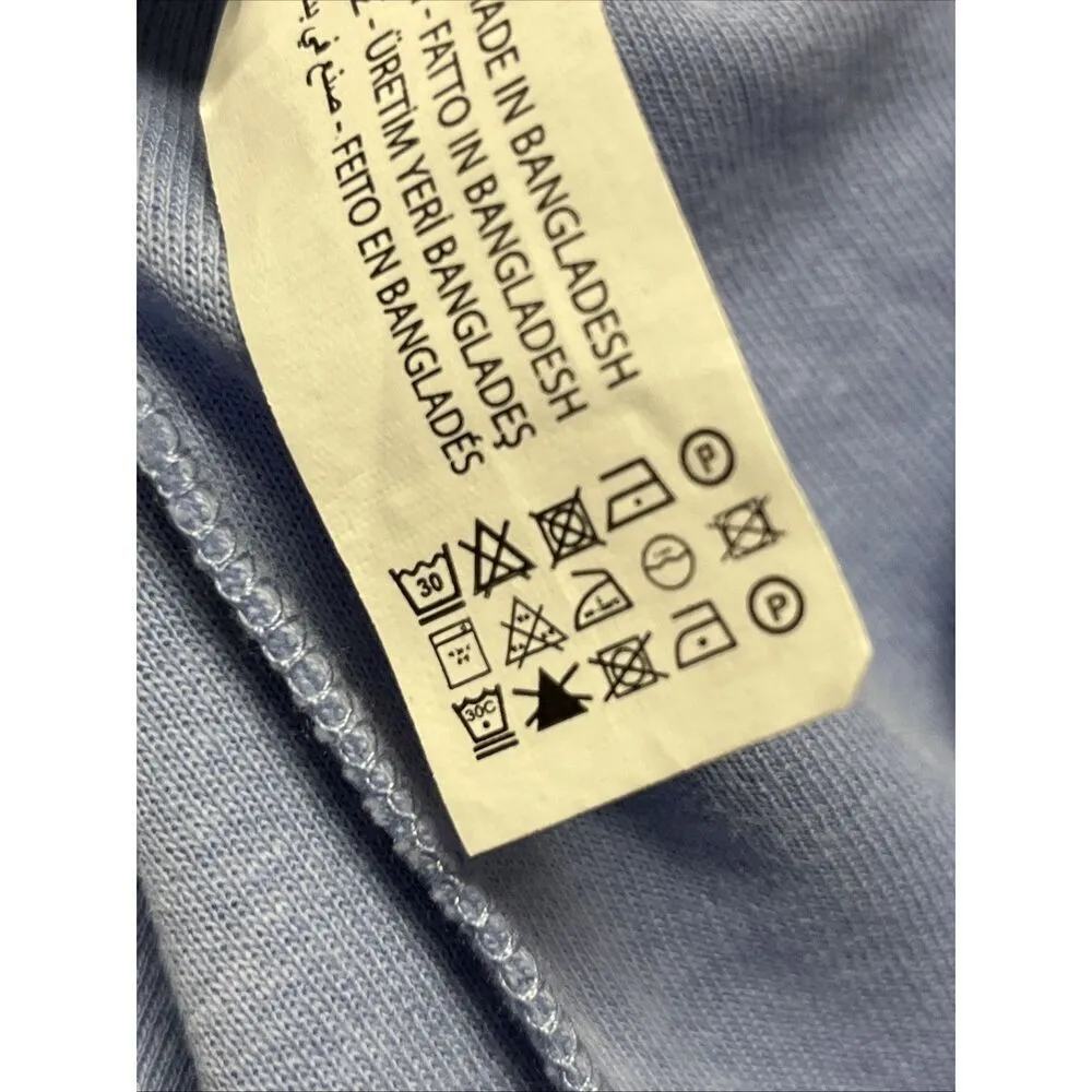 Zara Women’s Blue Short Sleeve Collared Polo V-Neck Cotton T-shirt Dress- Large - Image 9