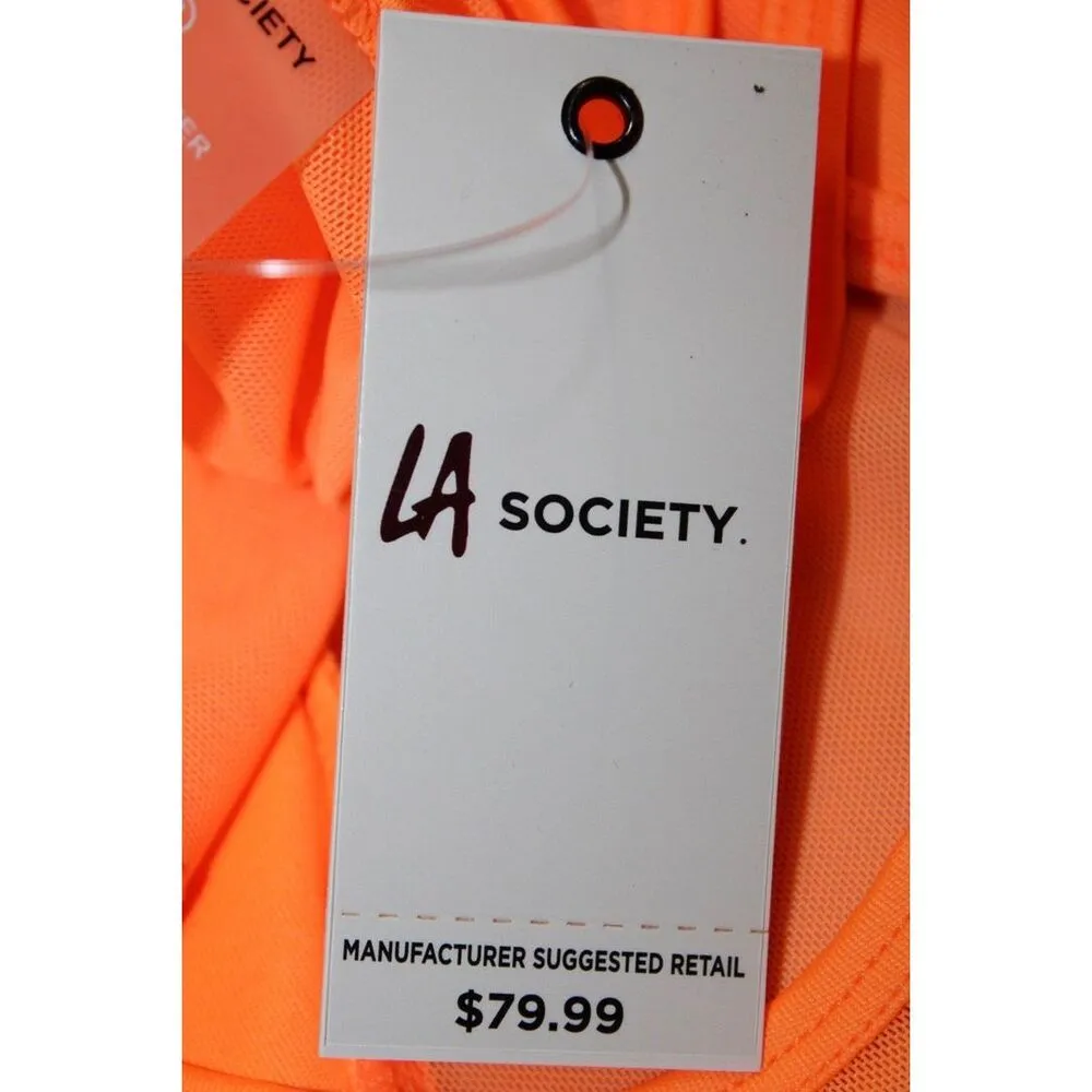 Womens LA Society POP001T Orange Polyester Spandex Sleeveless Sports Bra Size S - Image 5