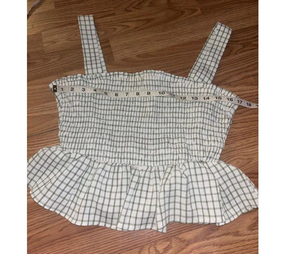 Checkered Peplum Crop Top Size Medium - Image 3