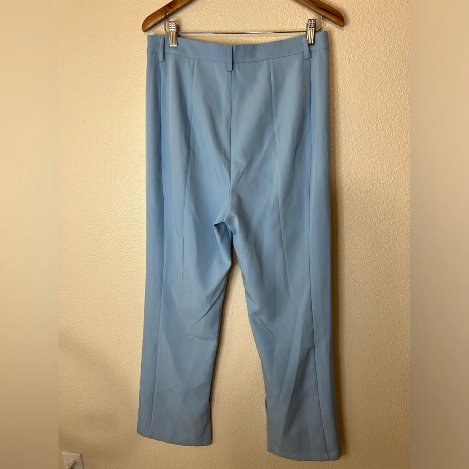 Walter Baker Alec straight high rise pant with slit in baby blue NEW 0 - Image 4