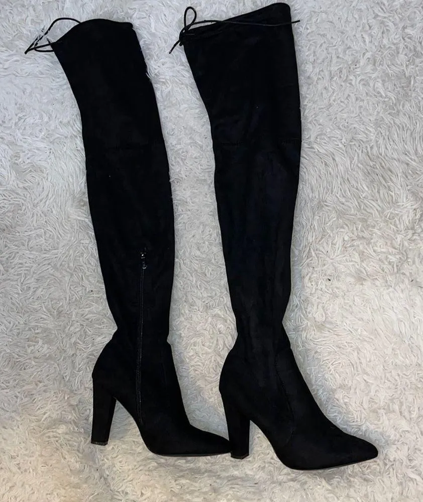 MissGuided black over the knee heeled boots 👢 - Image 2