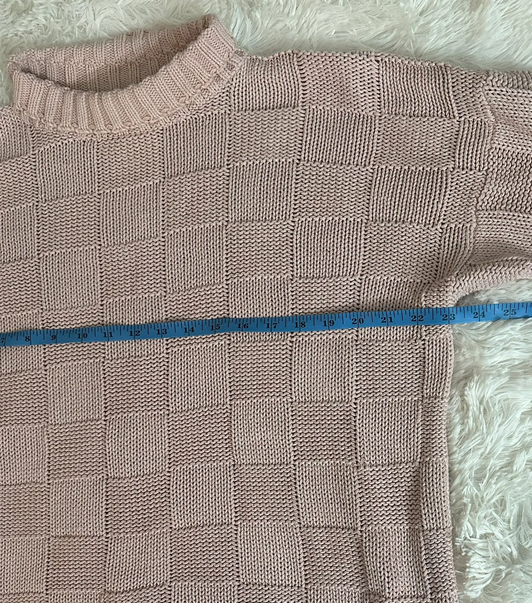 Vintage Chunky Knit Sweater - Size M - Mauve Pink - Image 8