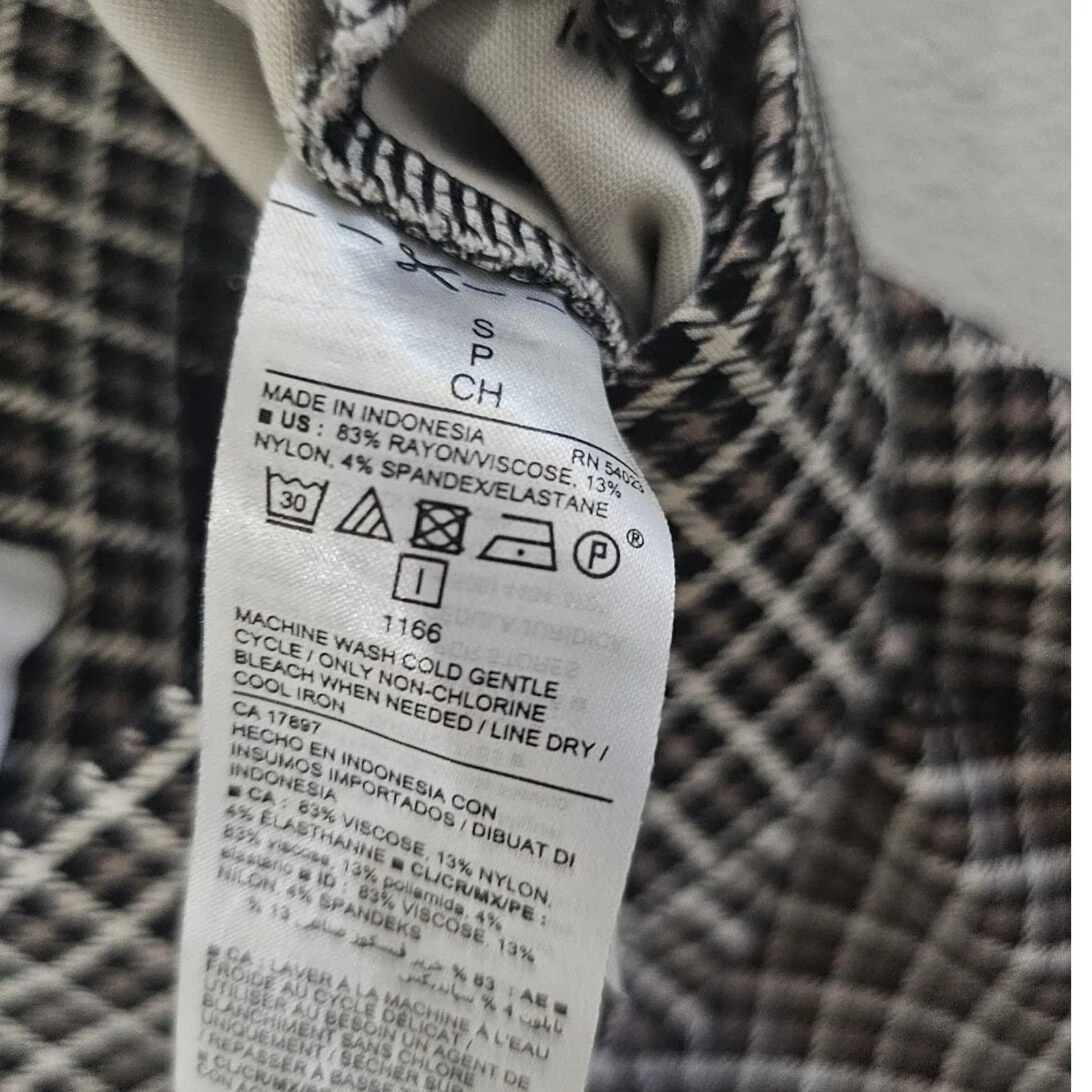 Old Navy Stevie High Rise Pants Women Sz Sm Checkered Dark Academia Work‎ Style - Image 7