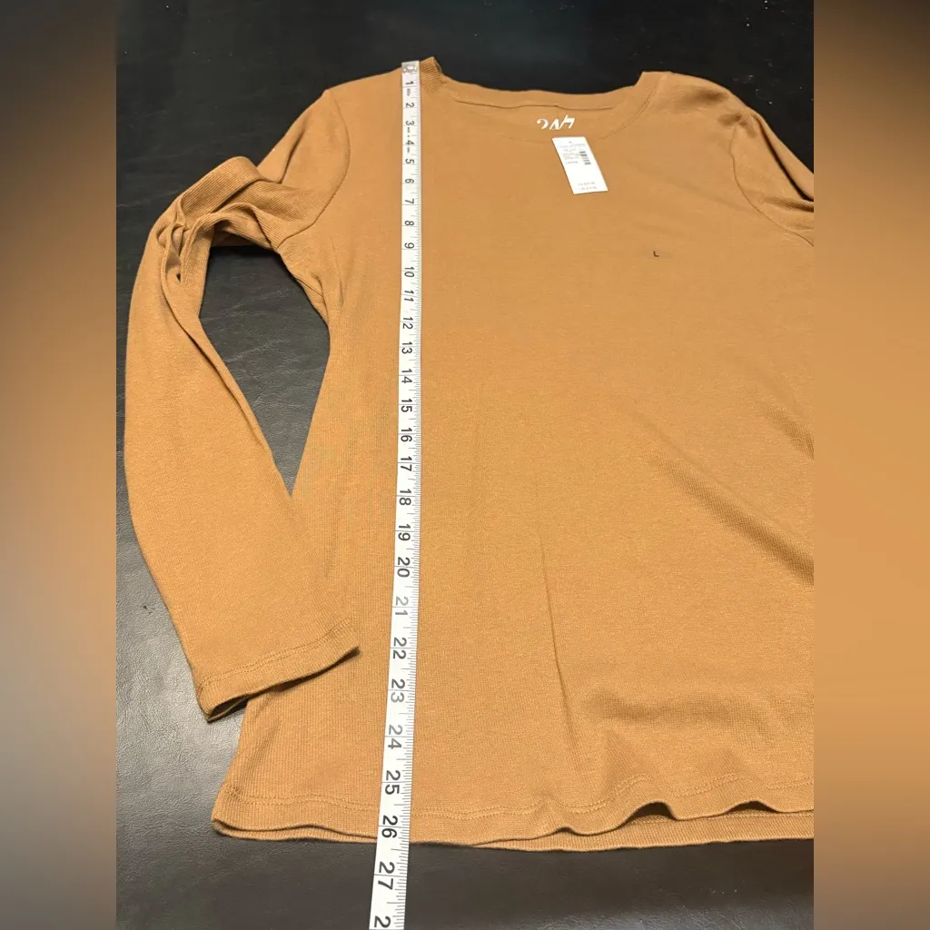 Maurices 24/7 Collection Camel Color Long Sleeve Ribbed Long-sleeve Comfy NWT L - Image 8