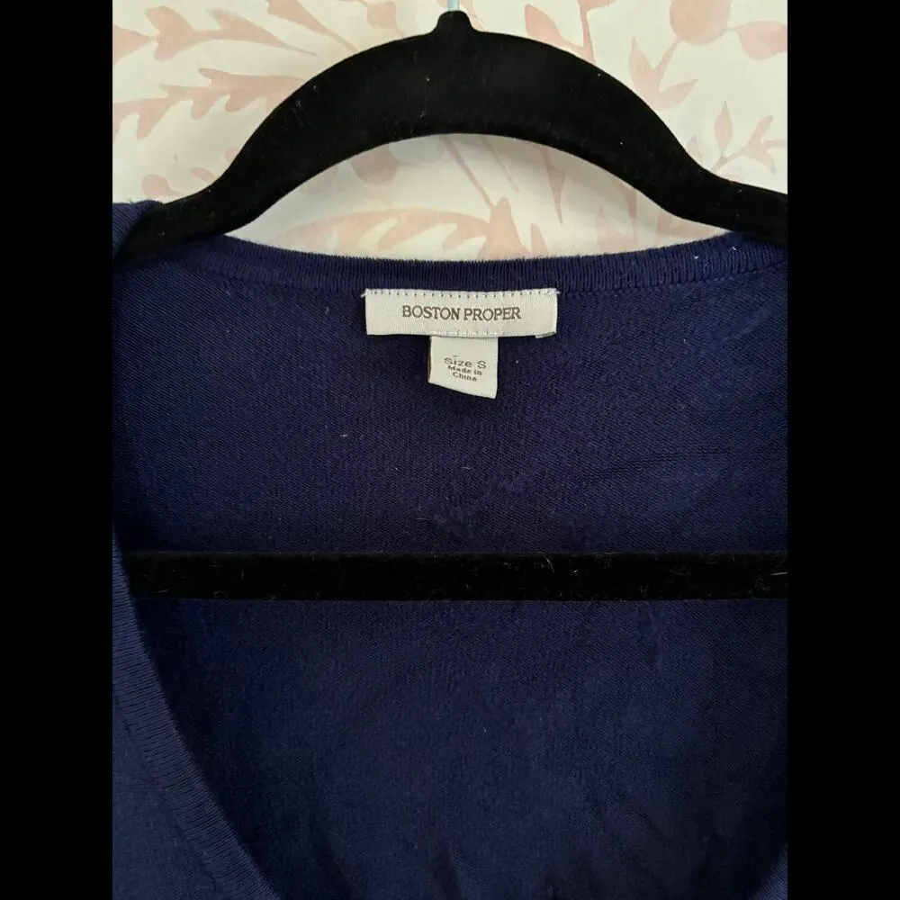 DISCOUNT SHIPPING EUC Boston Proper Knit Long Sleeve Dress -Size 8 - Navy Blue - Image 2