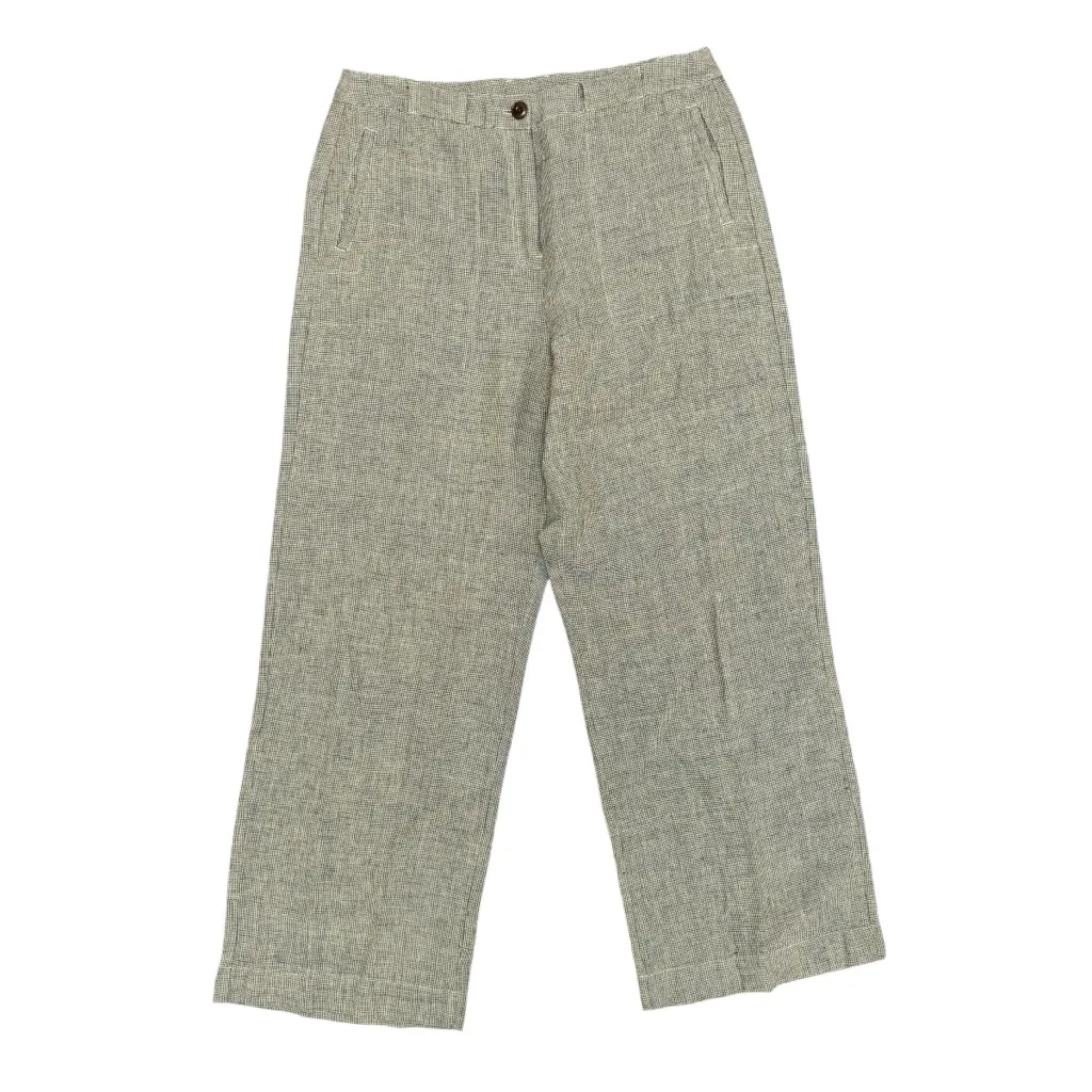 Poetry High-Twist Linen Straight Leg Trousers Pants Grey Khaki US 12 $188 - Image 5