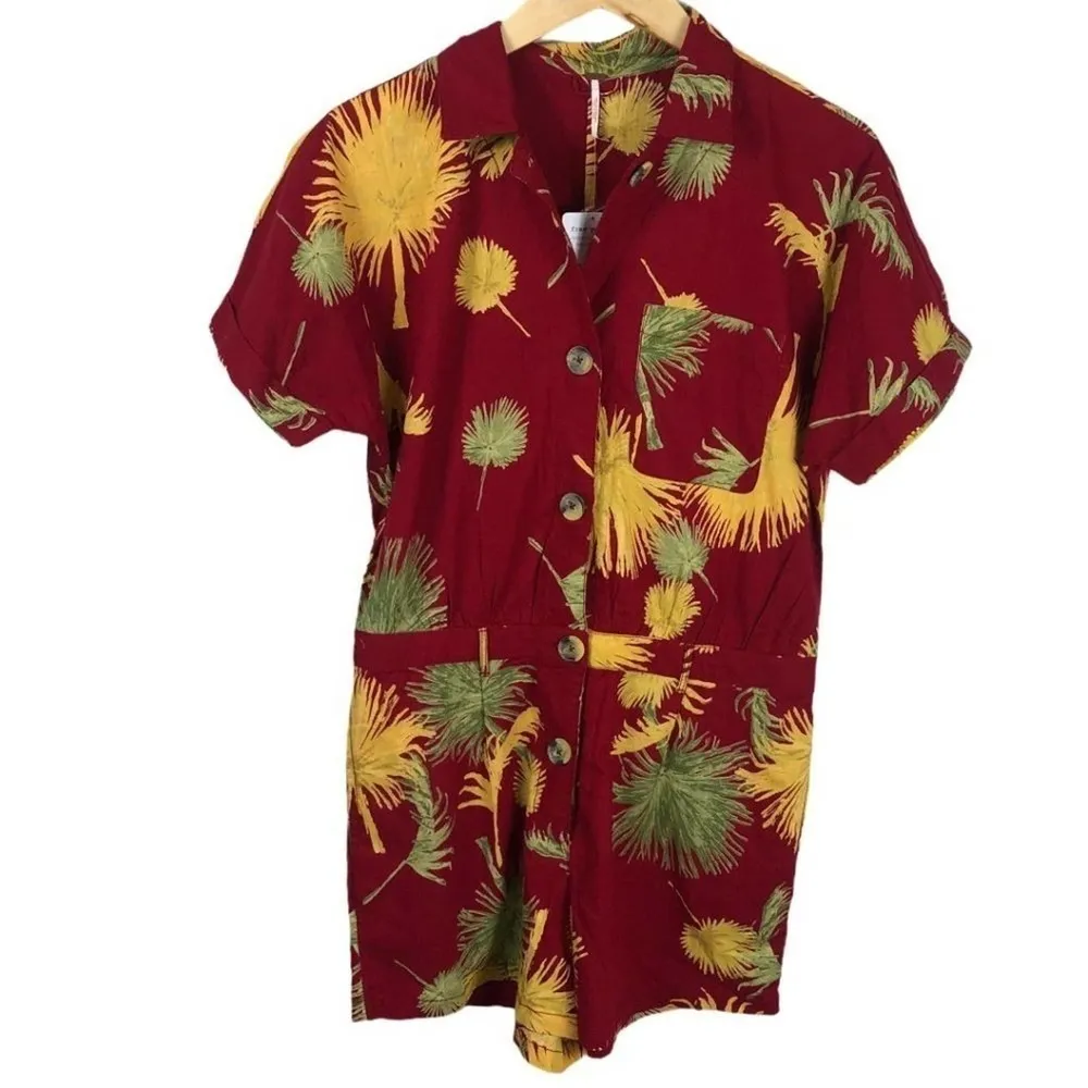 NWT Free People Red Malibu Romper MD - Image 2