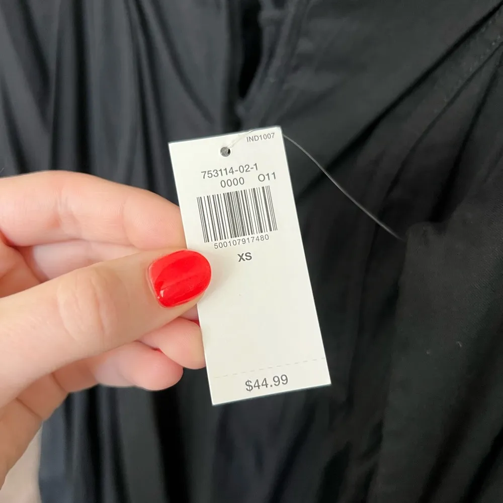 Long-Sleeve Mini Swing Dress in Black - Image 5