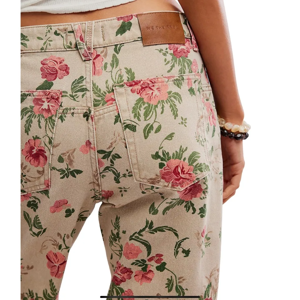 We The Free Deep Trance Printed Crop Jeans in Wallpaper Floral Sz 28 NWT $128R - Image 6