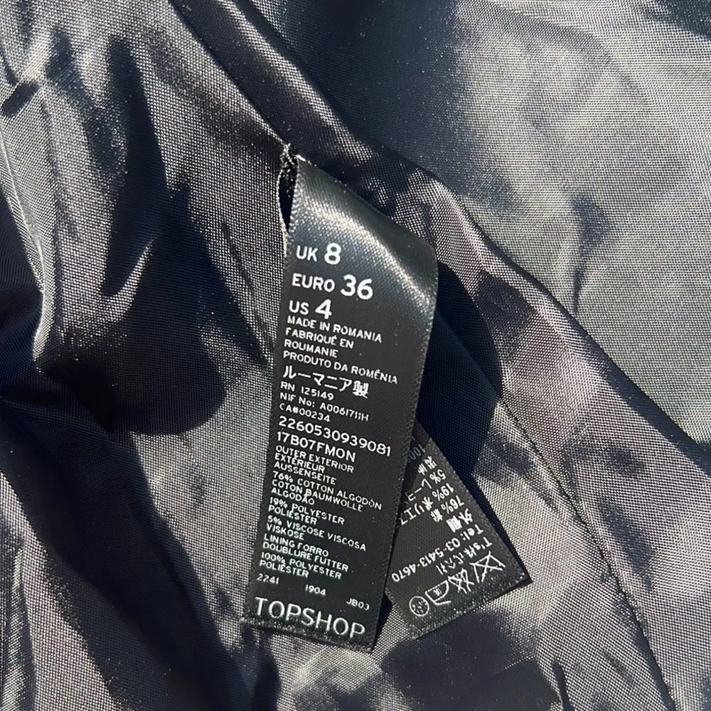 Topshop Textured Open Front Tweed Blazer Black/White Size 4 - Image 6