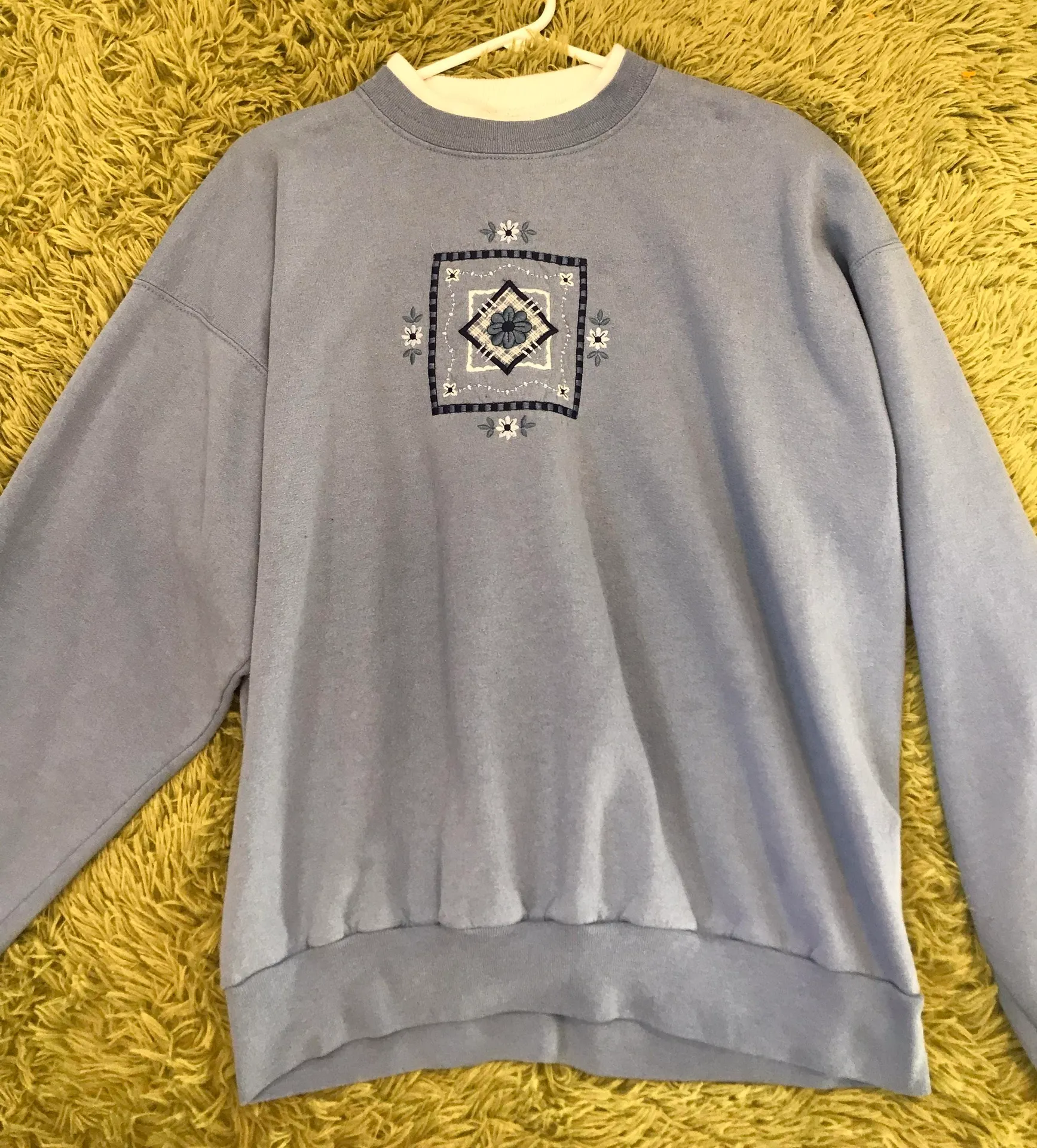 Vintage Embroidered Crewneck Blue Size L - Image 3