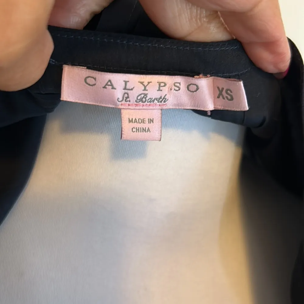 Calypso St. Barth Navy Pintuck Pocket Tunic - Image 7