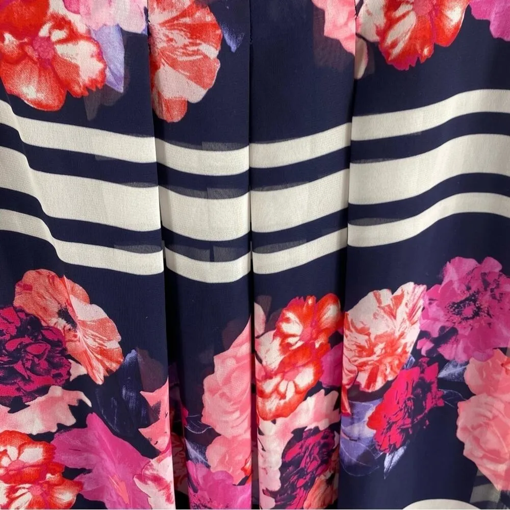Vince Camuto Multicolor Floral Striped Sleeveless Short Shift Dress Size S - Image 5