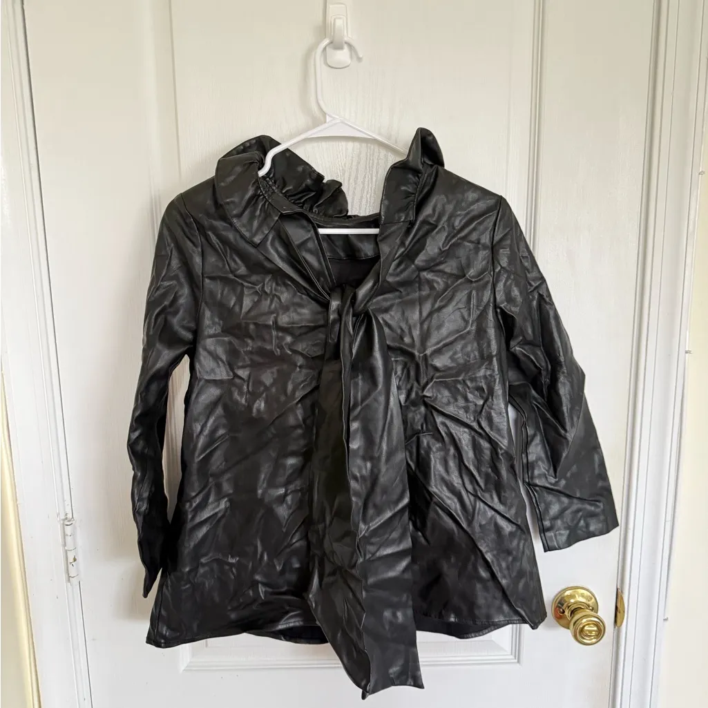 Tuckernuck Faye Faux Leather Blouse - Image 4