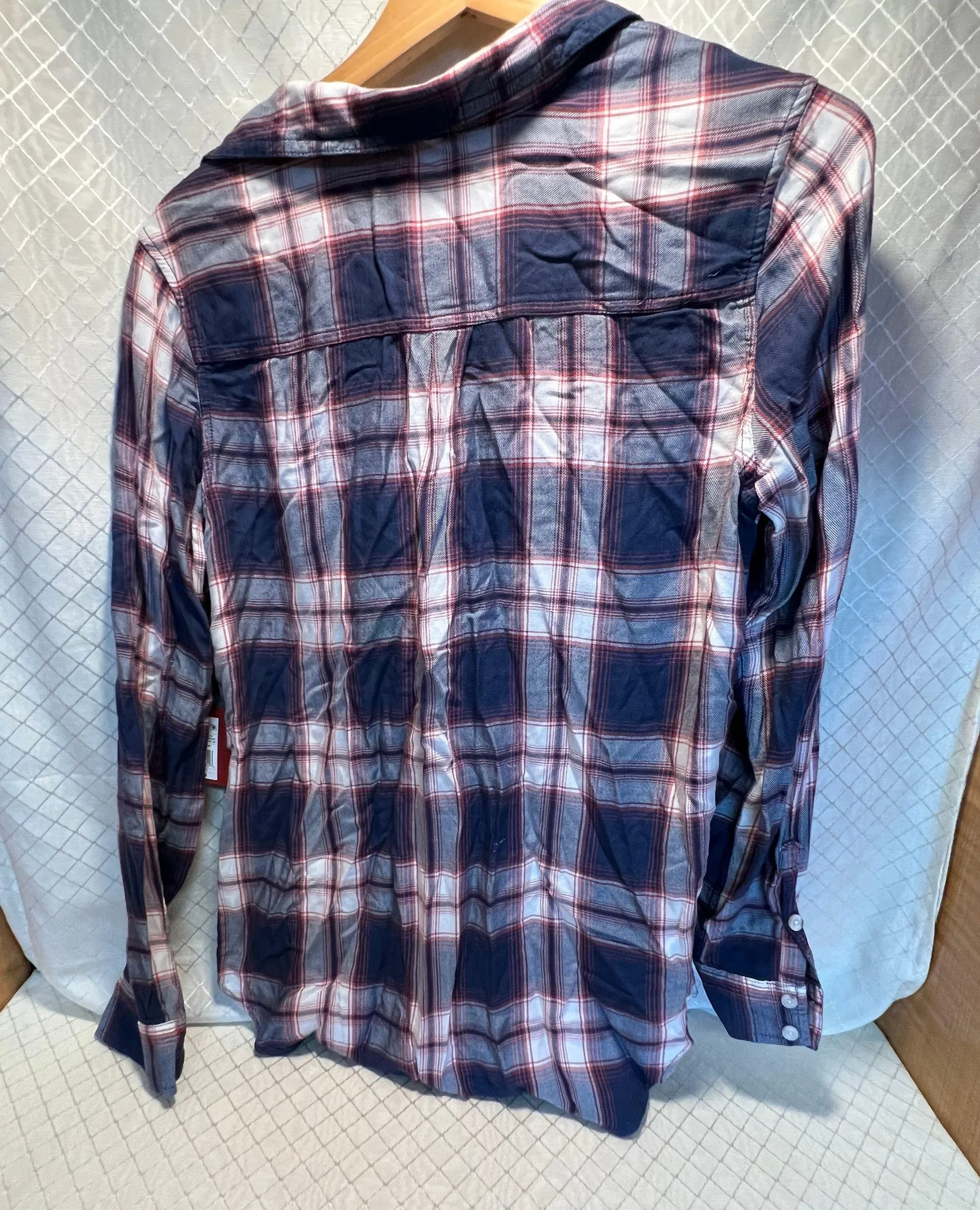 MOSSIMO Plaid Shirt Boyfriend Fit Casual Collared Long Sleeve - Image 4