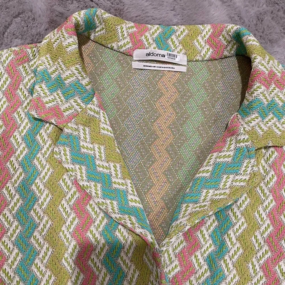 Anthropologie Aldo Martins Women‎ 12 Chevron Blazer Jacket Bamboo Spain Designer - Image 14