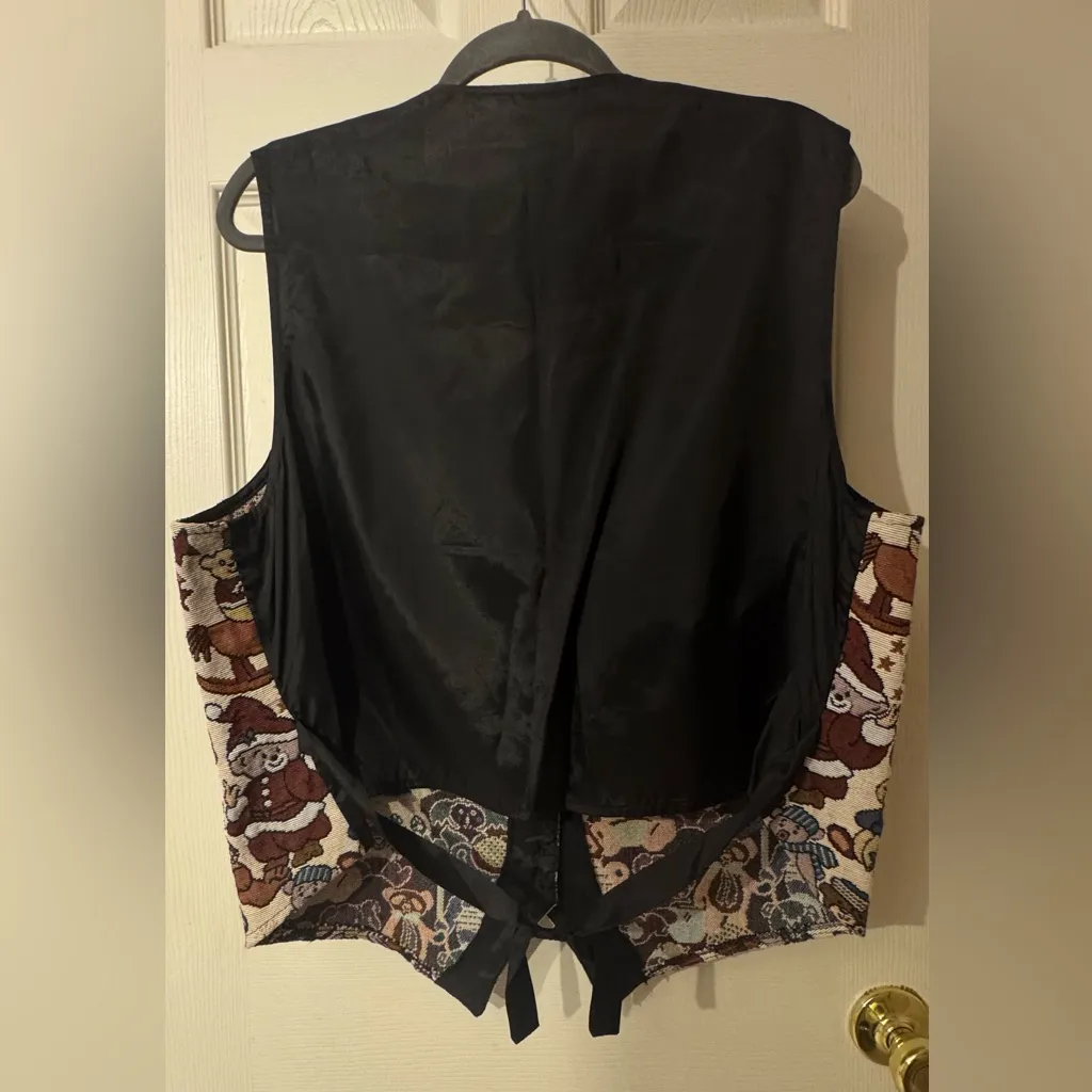 Vintage 1990 Bobbie Brooks Teddy Bear Patterned Pet Vest Brown Size 1X - Image 2