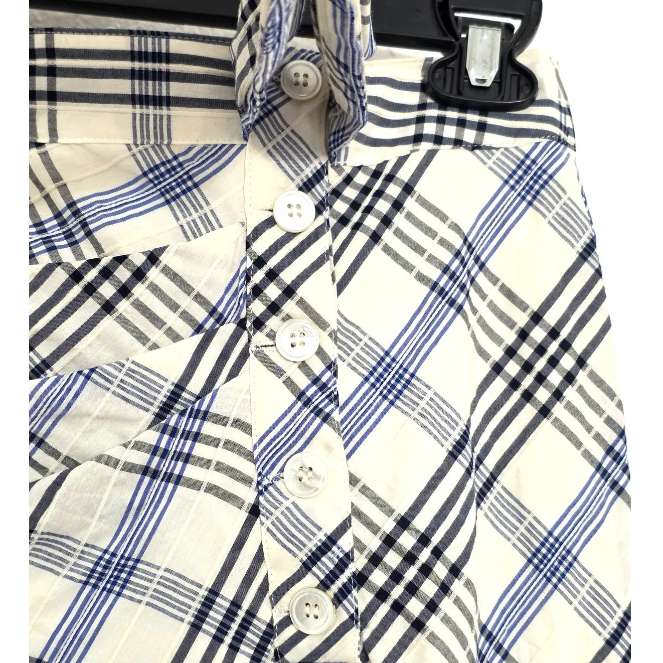 Veronica Beard Kaia Embroidered Checked Cotton Blend Mini Skirt Blue Plaid 10 - Image 10