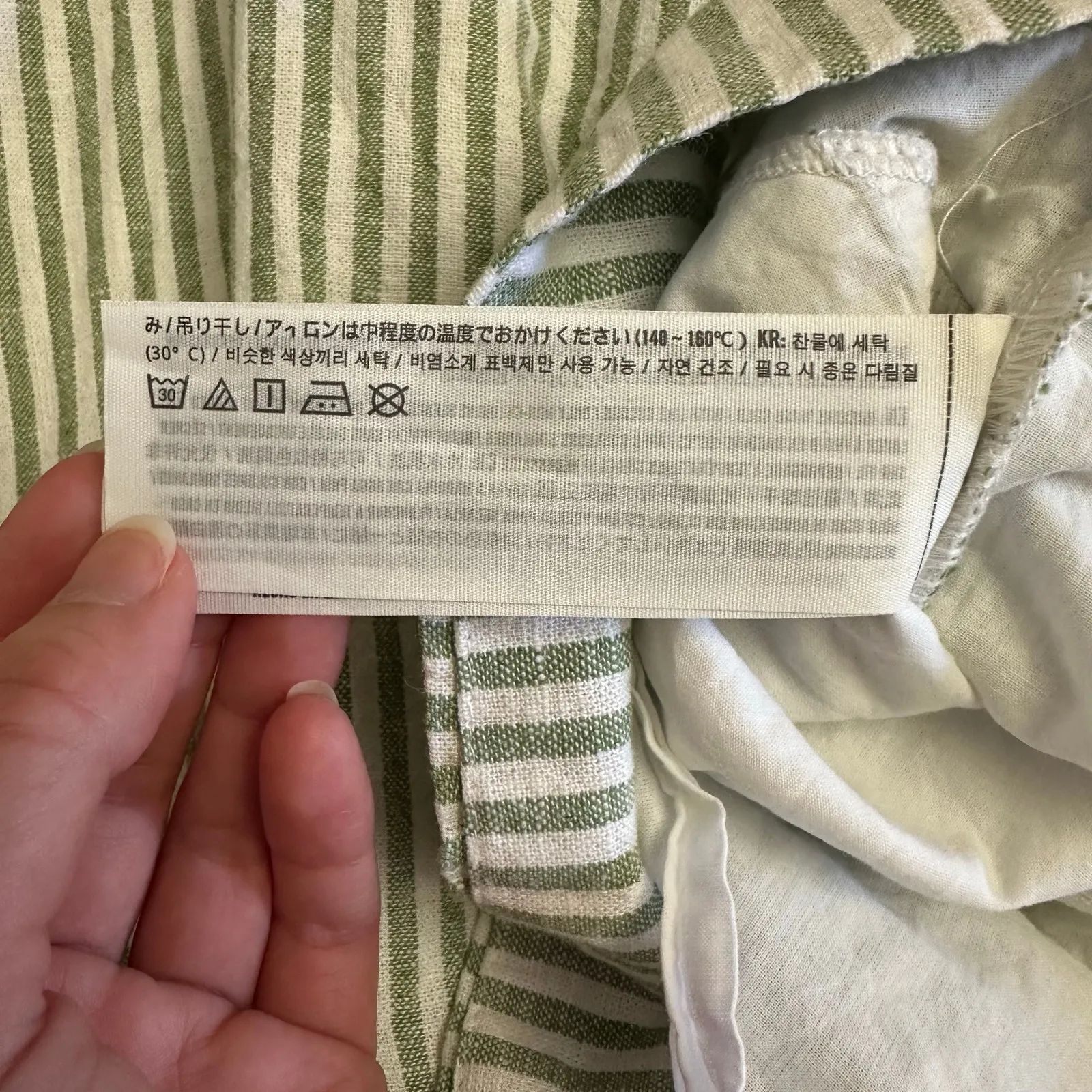 Abercrombie & Fitch Linen Stripe Sundress Romper Sage Green Small - Image 12