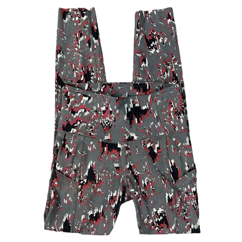 Lululemon Fast and Free High Rise Tight 25"  
Floral Flux Multi Size 2 Grey Multi - Image 6