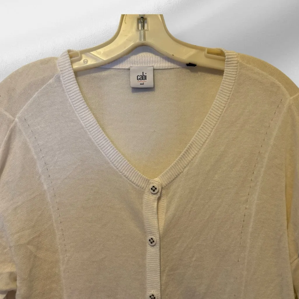 Cabi White Cardigan Sweater‎ - Image 2