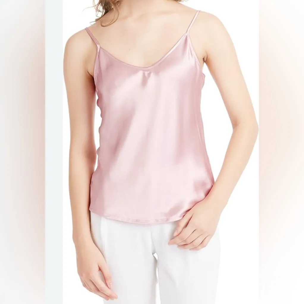 LilySilk Womens Camisole 100 Pure Mulberry Silk Tank Top, Light Pink; size XL Pink - Image 7