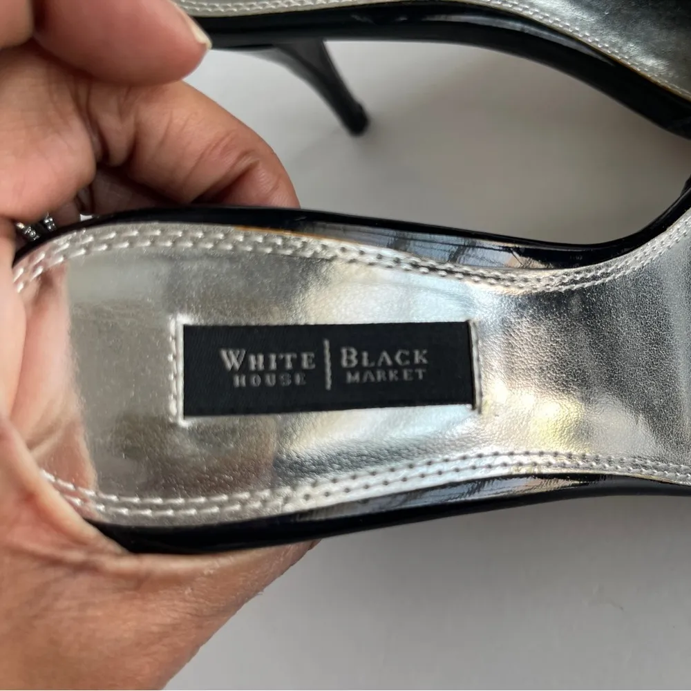 WHBM | Black Heeled Mules Sz 7 - Image 11
