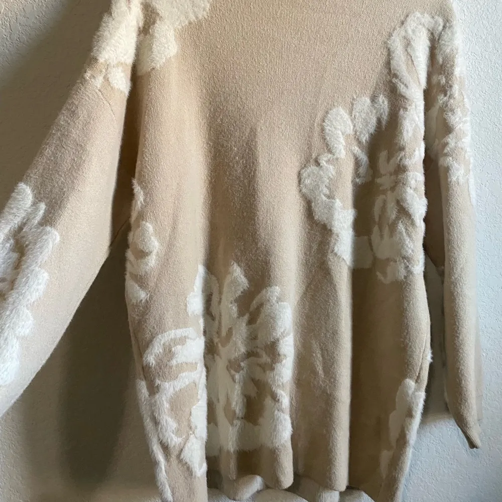 Anthropologie Sweater Cream & White Floral Soft Mini Skirt Coquette Set Size S - Image 13