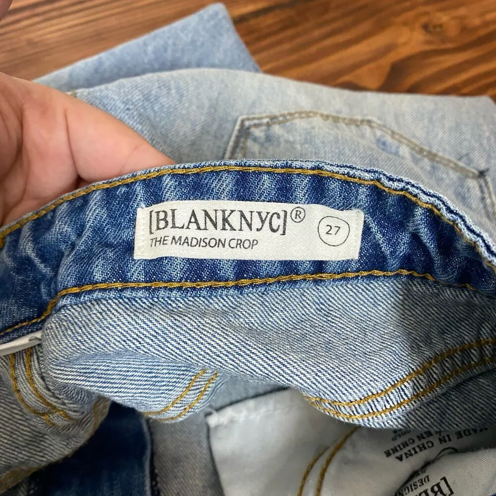 Blank NYC Women's Madison Crop Distressed Jeans High Rise Size 27 - Image 5