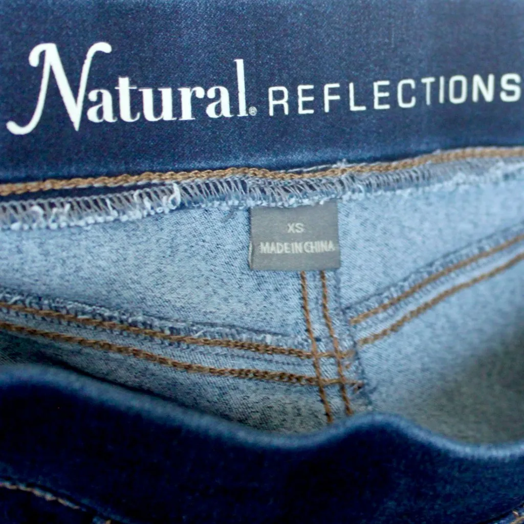 Natural Reflections Silk Denim Skinny Jeans Jeggings Pants Extra Small - Image 9