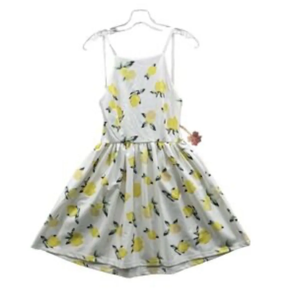 Fancyinn  White Dress with Yellow Lemon Pattern | Size Medium - Image 8