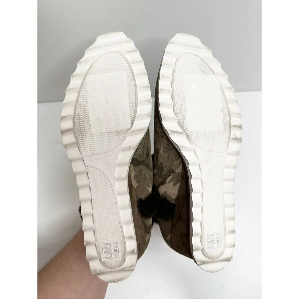 Pelle Moda Shoes Womens Size 6.5 Erin Faux Fur Trim Wedge Camouflage Bootie Green - Image 11