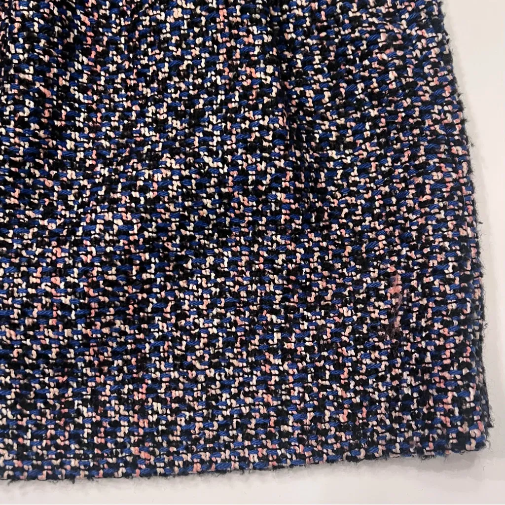 French Connection Multi-Color Tweed‎ w/ Black Contrast A-Line Mini Skirt Size 6 - Image 6