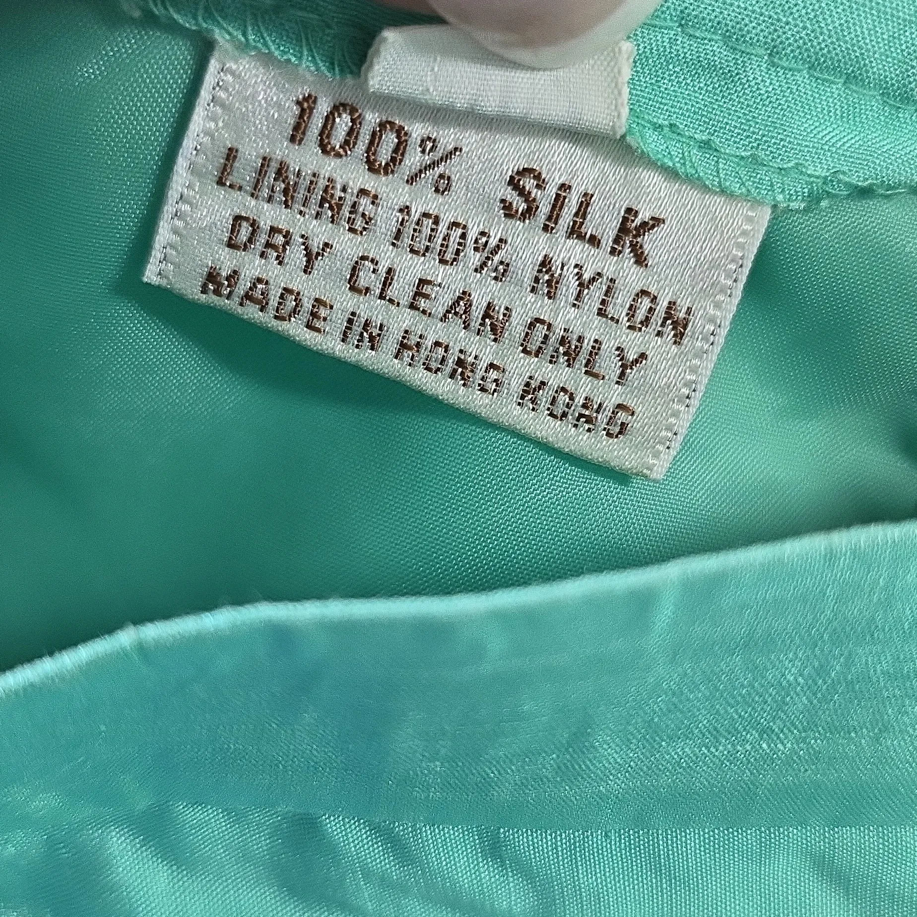 Vintage 100% Silk Mint Green Skirt Size 10 - Image 10