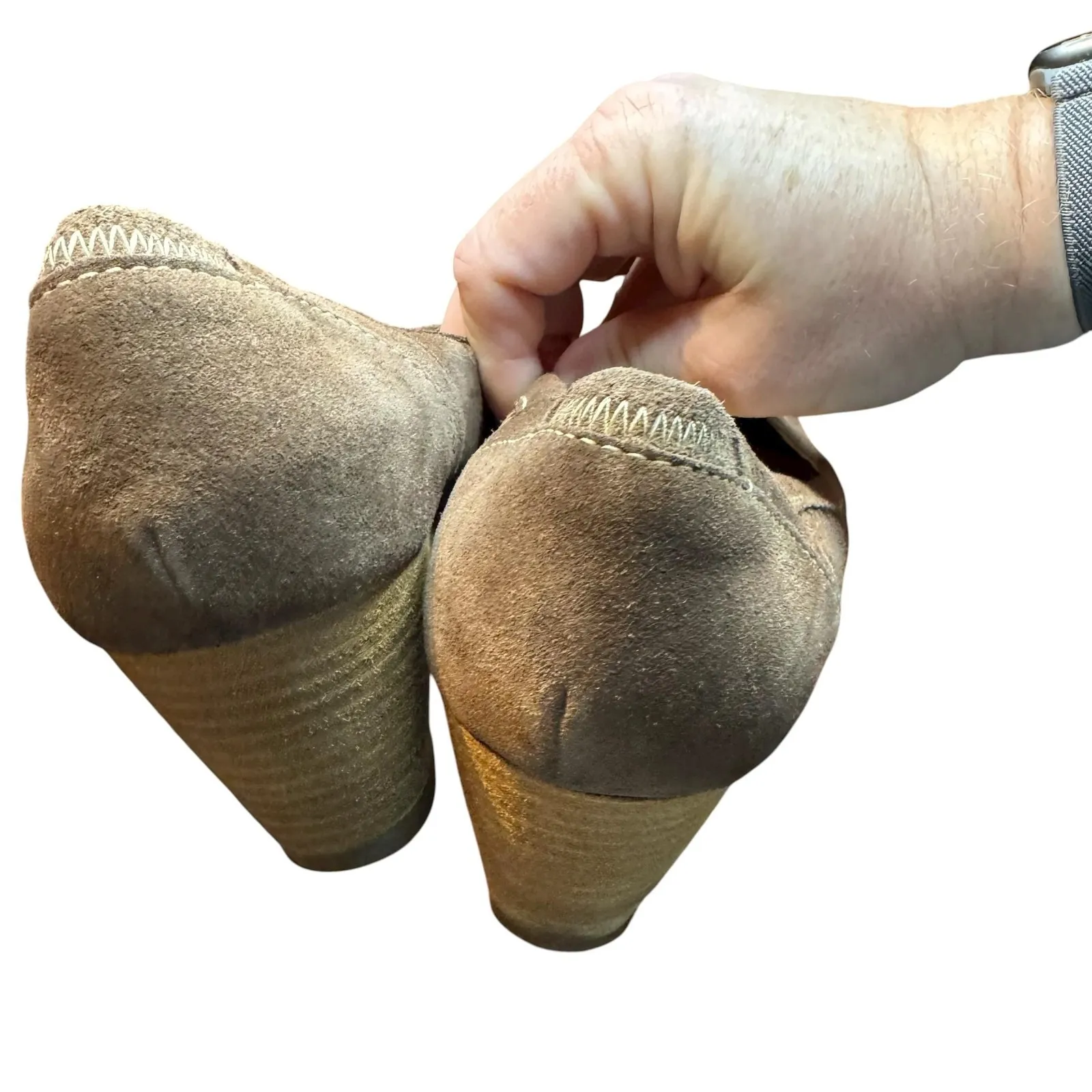 Josef Seibel Shoes Womens Size 39 Brown Suede Wedge Peep Toe Pumps Comfort 92115 - Image 5