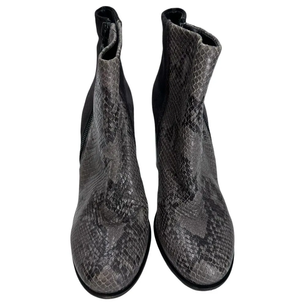 Rag and Bone Women's Camel Boots‎ Size EU 38 US 8 Snake Print Leather Gray - Image 2