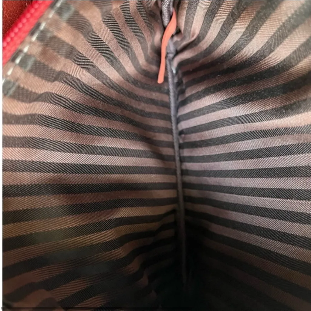 Jack Georges Rust Red Orange Adjustable Strap Leather Purse Brown - Image 6