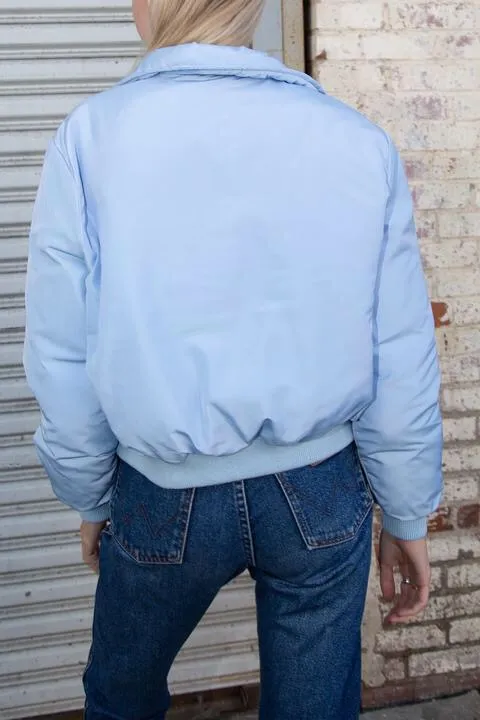 Brandy Melville Blue & White Puffer Jacket - Image 6
