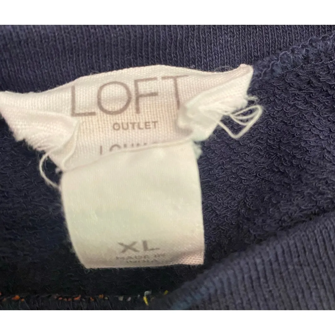 Loft Lounge Southwest Santa Fe Tassel Short Sleeve Shirt 100% Cotton‎ Comfy XL Blue - Image 6