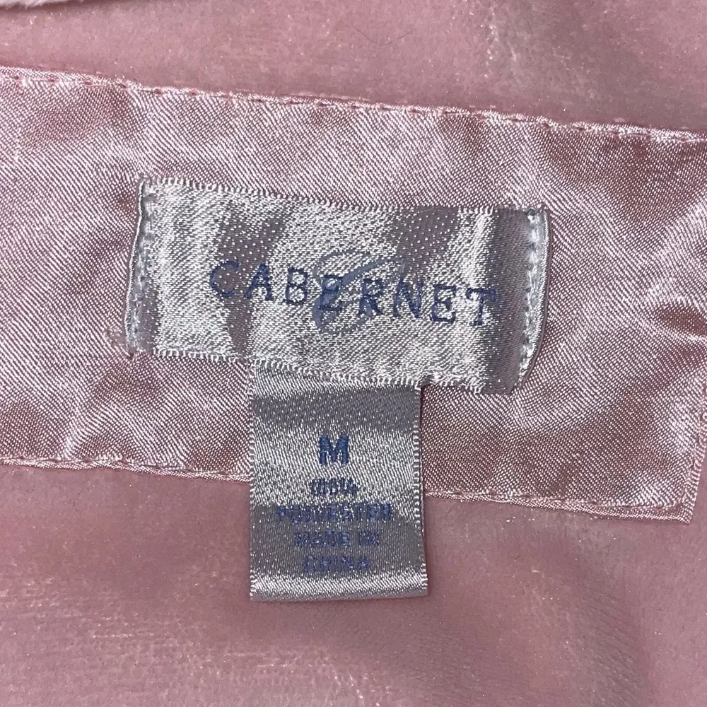 Vintage pink Cabernet robe Velvet Velour robe, super soft ruffle victorian Size M - Image 12