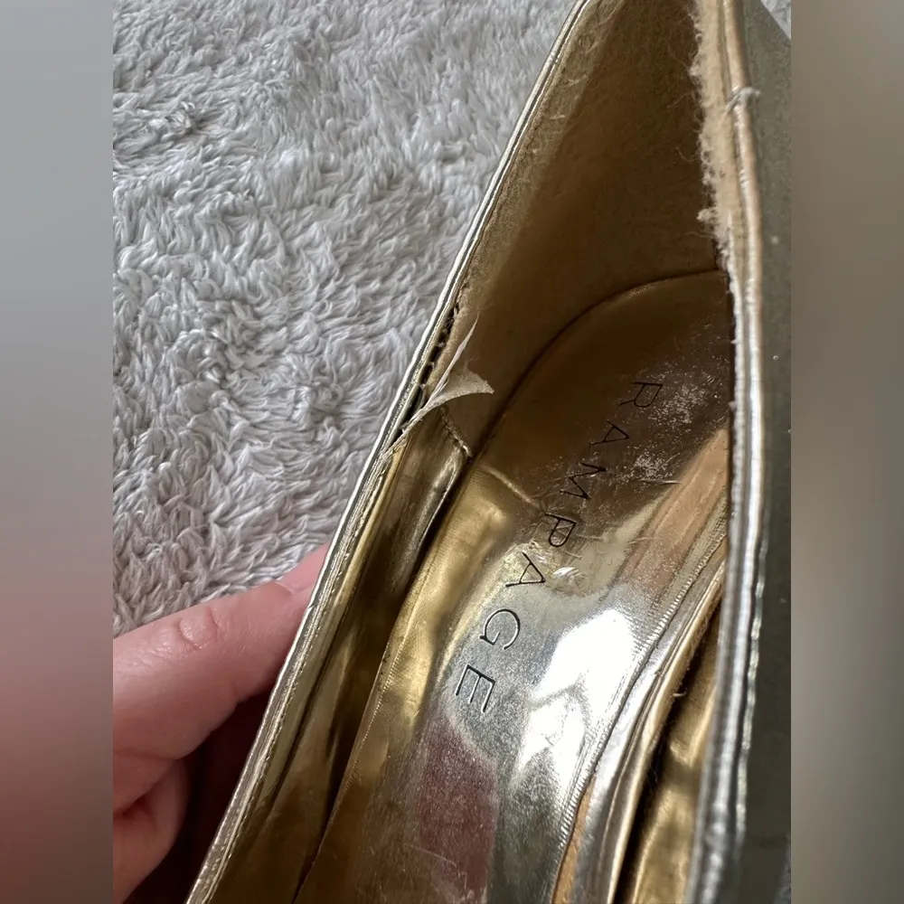 Rampage gold sparkly platform heels pumps Size 7M RY4840 Good used condition - Image 7